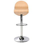 Set Of 2 Bar Stools Light Brown With Footstool Swivel Gas Lift Adjustable Height Modern Beliani