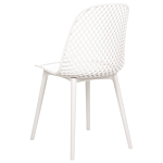 Set Of 4 Dining Chairs White Synthetic Seat And Legs Open Net Design Backrest Modern Minimalist Beliani