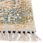 Viscose Area Rug Yellow And Green 140 X 200 Cm Oriental Distressed Living Room Bedroom Beliani