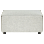 Ottoman Grey Linen Upholstered Square Footstool Modern Design Living Room Beliani