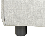 Ottoman Grey Linen Upholstered Square Footstool Modern Design Living Room Beliani