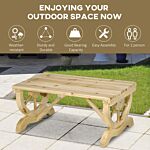Outsunny 2-person Garden Bench Rustic Wooden Outdoor Bench With Wheel-shaped Legs Slatted Seat For Patio Natural Wood Effect