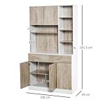 Homcom Kitchen Cupboard Sideboard Storage Cabinet Unit With Counter Top, Adjustable Shelves, Drawers For Dining Room, Living Room