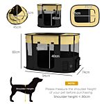 Pawhut Foldable Dog Pen With Storage Bag For Indoor/outdoor Use, Yellow