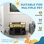 Pawhut Foldable Dog Pen With Storage Bag For Indoor/outdoor Use, Yellow