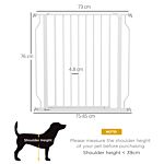 Pawhut Extra Wide Dog Safety Gate, With Door Pressure, For Doorways, Hallways, Staircases - White