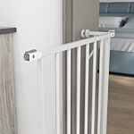 Pawhut Extra Wide Dog Safety Gate, With Door Pressure, For Doorways, Hallways, Staircases - White