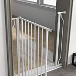 Pawhut Extra Wide Dog Safety Gate, With Door Pressure, For Doorways, Hallways, Staircases - White