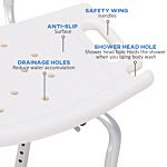 Homcom Bath Chair Shower Stool Safety Seat Bathroom Adjustable Positions Elderly Aids