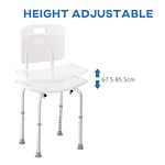 Homcom Bath Chair Shower Stool Safety Seat Bathroom Adjustable Positions Elderly Aids