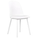 Set Of 2 Dining Chairs White Synthetic Padded Seat Kitchen Seats Modern Minimalist Living Room Beliani