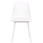 Set Of 2 Dining Chairs White Synthetic Padded Seat Kitchen Seats Modern Minimalist Living Room Beliani