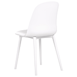 Set Of 2 Dining Chairs White Synthetic Padded Seat Kitchen Seats Modern Minimalist Living Room Beliani