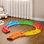 Zonekiz Kids Balance Beam, Kids 6 Pieces Stepping Stones Obstacle Course, For Ages 3-8 Years - Multicoloured