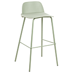 Set Of 4 Bar Stools Light Green Plastic Seat Metal Legs 90 Cm Pastel Pistachio Synthetic Counter Kitchen Chair Modern Beliani