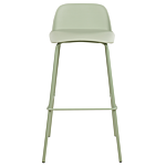 Set Of 4 Bar Stools Light Green Plastic Seat Metal Legs 90 Cm Pastel Pistachio Synthetic Counter Kitchen Chair Modern Beliani