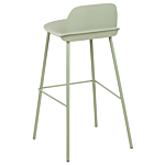 Set Of 4 Bar Stools Light Green Plastic Seat Metal Legs 90 Cm Pastel Pistachio Synthetic Counter Kitchen Chair Modern Beliani