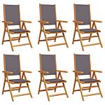 Vidaxl Reclining Garden Chairs 6 Pcs Anthracite Fabric And Solid Wood