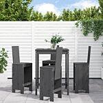 Vidaxl 5 Piece Garden Bar Set Grey Solid Wood Pine