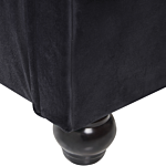 Waterbed Black Velvet Upholstery Black Wooden Legs Eu Double Size 4ft6 Buttoned Glam Beliani