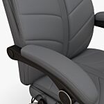 Vinsetto Vibration Massage Office Chair With Heat, Pu Leather Computer Chair With Footrest, Armrest, Reclining Back, Grey