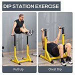 Homcom Dip Station Chin Up Parallel Bars Pull Up Power Tower Home Gym Workout Bicep Tricep Fitness Equipment Height Adjustable