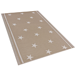 Outdoor Rug Mat Beige Synthetic 120 X 180 Cm Star Pattern Eco Friendly Modern Beliani