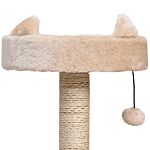 Pawhut Cats 3-tier Sisal Rope Scratching Post W/ Toys Beige