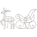 Outdoor Led Decoration Silver Metal Sleigh Reindeer Seasonal Home Décor With Lights Beliani