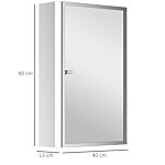 Homcom 60l X 40w X 13t Cm Stainless Steel Wall Mirror Cabinet-silver