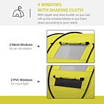 Outsunny 4-5 Person Pop-up Camping Tent Waterproof Family Tent W/ 2 Mesh Windows & Pvc Windows Portable Carry Bag For Outdoor Trip, Yellow