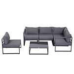 Outsunny 6pcs Outdoor Sectional Sofa Set Conversation Aluminum Frame W/ Cushion