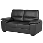 Sofa Black 2 Seater Faux Leather Living Room Beliani