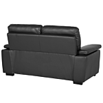 Sofa Black 2 Seater Faux Leather Living Room Beliani