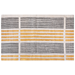 Area Rug Yellow And Black Cotton 140 X 200 Cm Flat Weave Jacquard Woven Striped Pattern Boho Living Room Bedroom Beliani