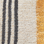 Area Rug Yellow And Black Cotton 140 X 200 Cm Flat Weave Jacquard Woven Striped Pattern Boho Living Room Bedroom Beliani