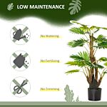 Homcom Artificial Tree, Tropical Palm Tree, Fake Decorative Plant In Nursery Pot For Indoor Outdoor Décor, 135cm