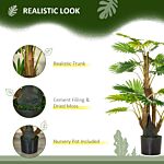 Homcom Artificial Tree, Tropical Palm Tree, Fake Decorative Plant In Nursery Pot For Indoor Outdoor Décor, 135cm