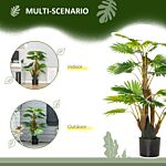 Homcom Artificial Tree, Tropical Palm Tree, Fake Decorative Plant In Nursery Pot For Indoor Outdoor Décor, 135cm