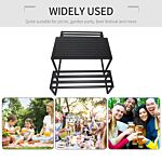 Outsunny 3pcs Outdoor Dining Set Metal Beer Table Bench Patio Garden Yard Black