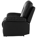 Living Room Set 3 Seater 2 Seater Armchair Black Recliner Faux Leather Manually Adjustable Back And Footrest Beliani