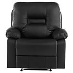 Living Room Set 3 Seater 2 Seater Armchair Black Recliner Faux Leather Manually Adjustable Back And Footrest Beliani