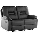 Living Room Set 3 Seater 2 Seater Armchair Black Recliner Faux Leather Manually Adjustable Back And Footrest Beliani