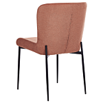 Set Of 2 Chairs Brown With Rusty Tone Polyester Knitted Texture Metal Legs Beliani