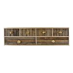 6 Drawer Unit Driftwood Effect Drawers With Pebble Handles, Freestanding Or Wall Mountable