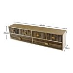 6 Drawer Unit Driftwood Effect Drawers With Pebble Handles, Freestanding Or Wall Mountable