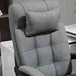 Vinsetto Office Chair With Footrest Ergonomic Office Chair With Armrests Lumber Support And Headrest Light Grey