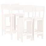 Vidaxl 5 Piece Garden Bar Set White Solid Wood Pine