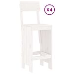 Vidaxl 5 Piece Garden Bar Set White Solid Wood Pine