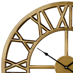 Wall Clock Gold Iron Frame Classic Design Roman Numerals Round 61 Cm Beliani